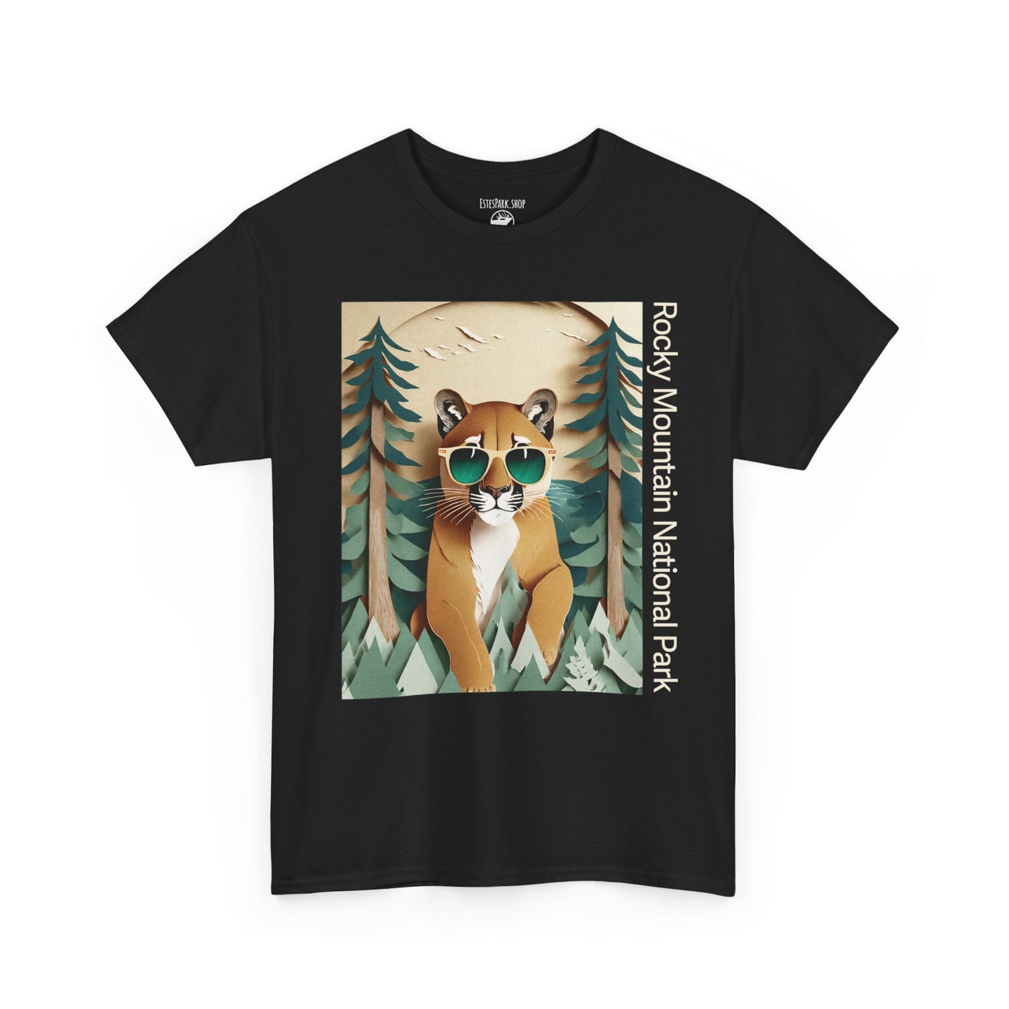 The Mighty Mountain Lion | Layered Paper | RMNP | Adult Cotton Tee